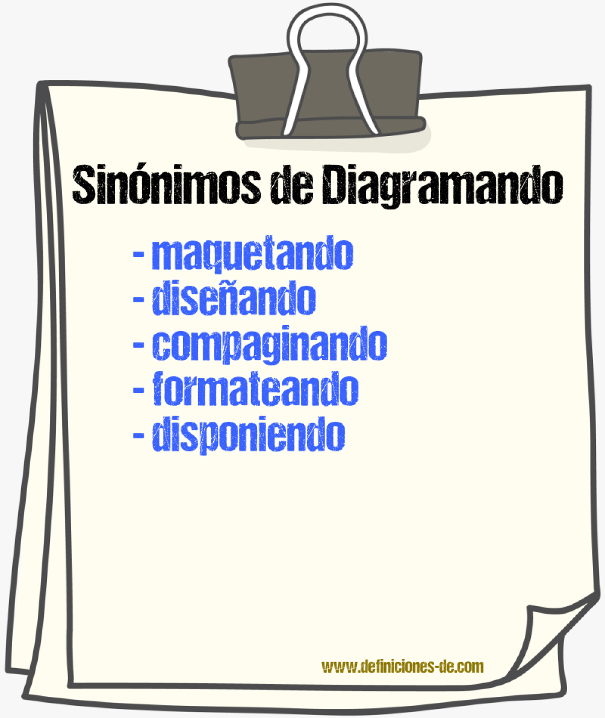Sinónimos de diagramando