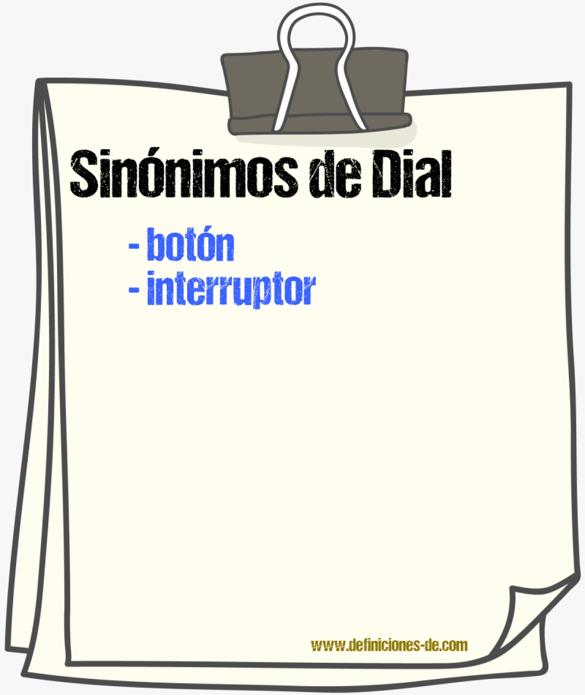 Sinnimos de dial