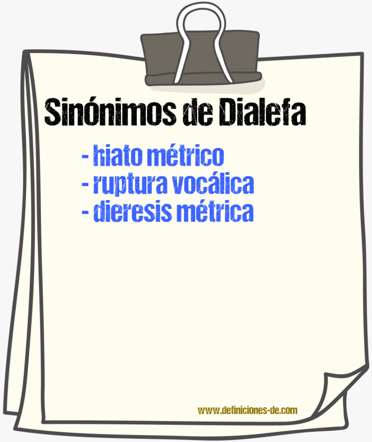 Sinónimos de dialefa