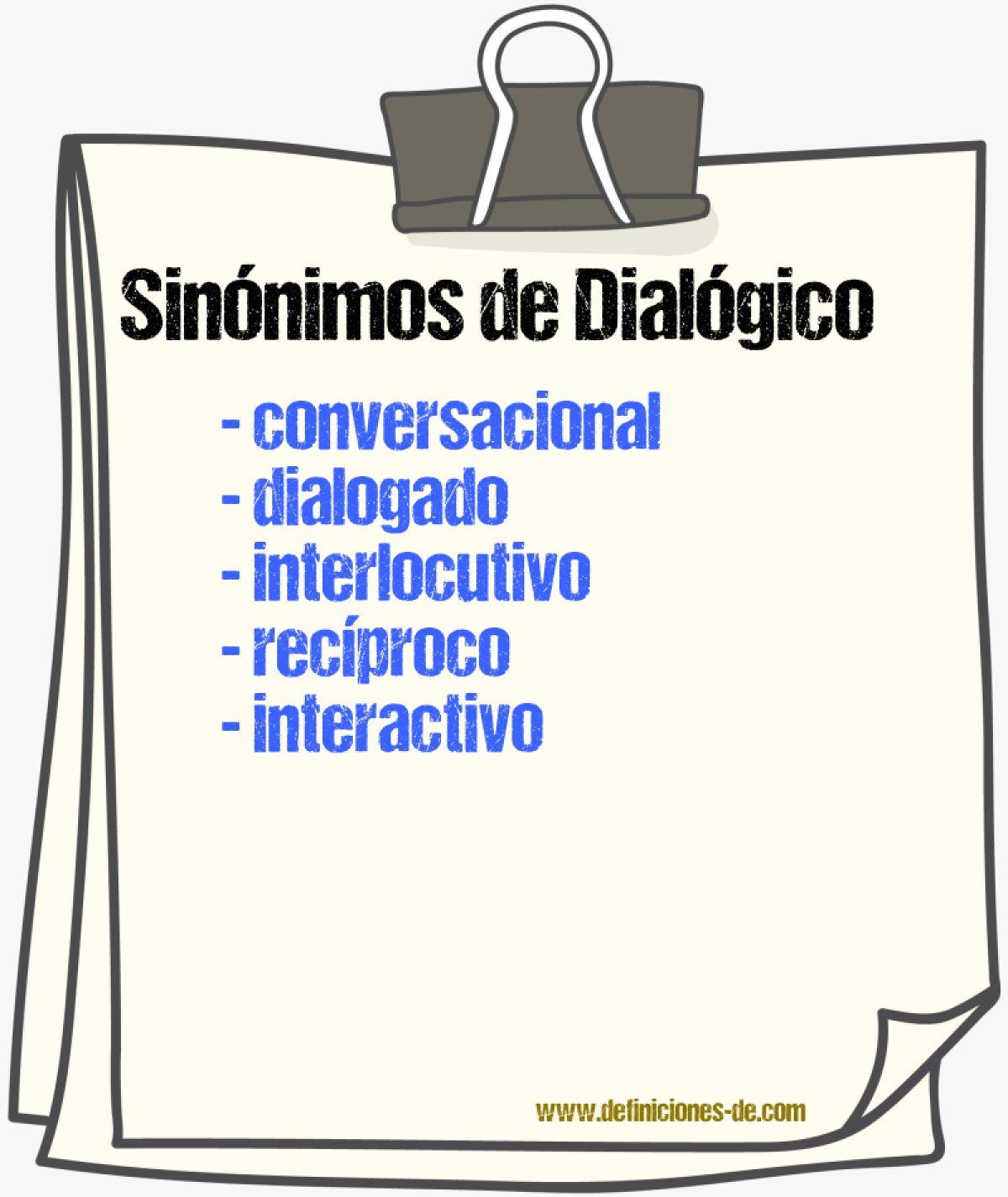 Sinónimos de dialógico