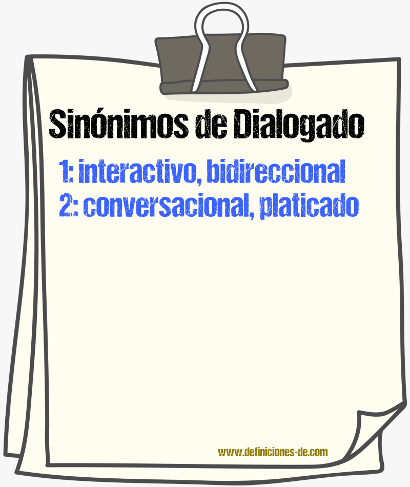 Sinónimos de dialogado