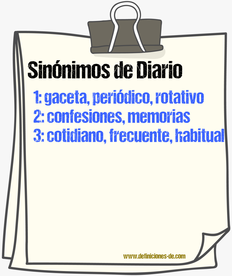 Sinnimos de diario