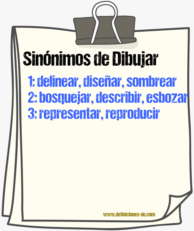 Sinnimos de dibujar