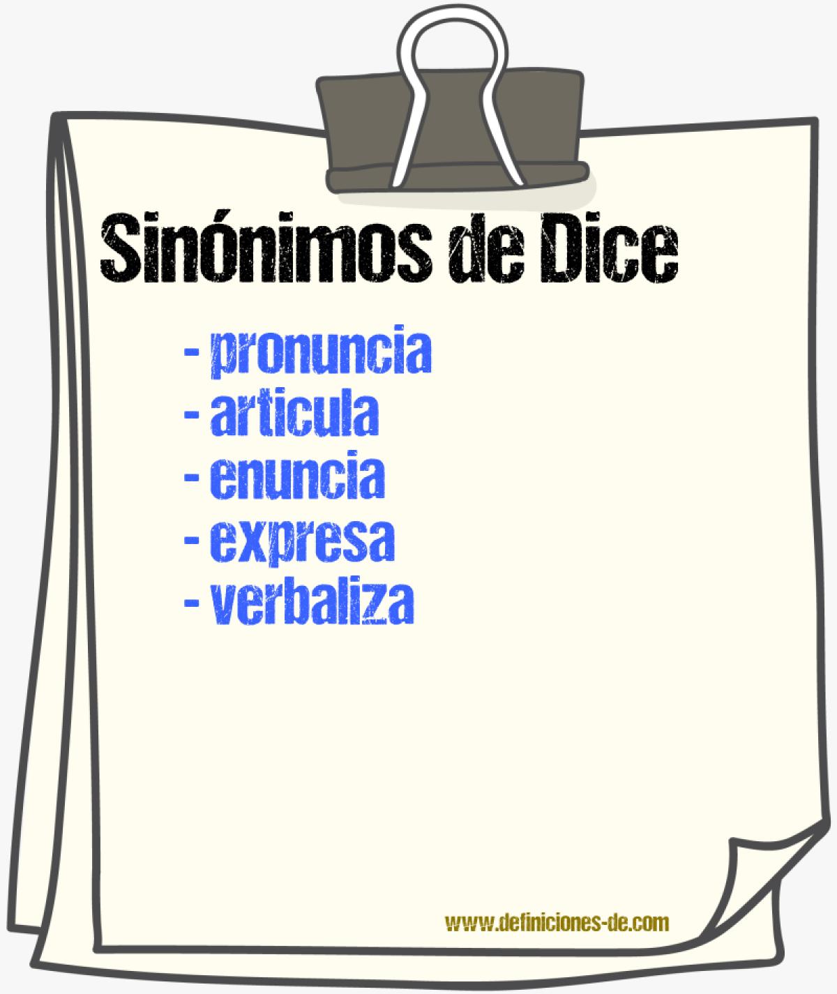 Sinónimos de dice