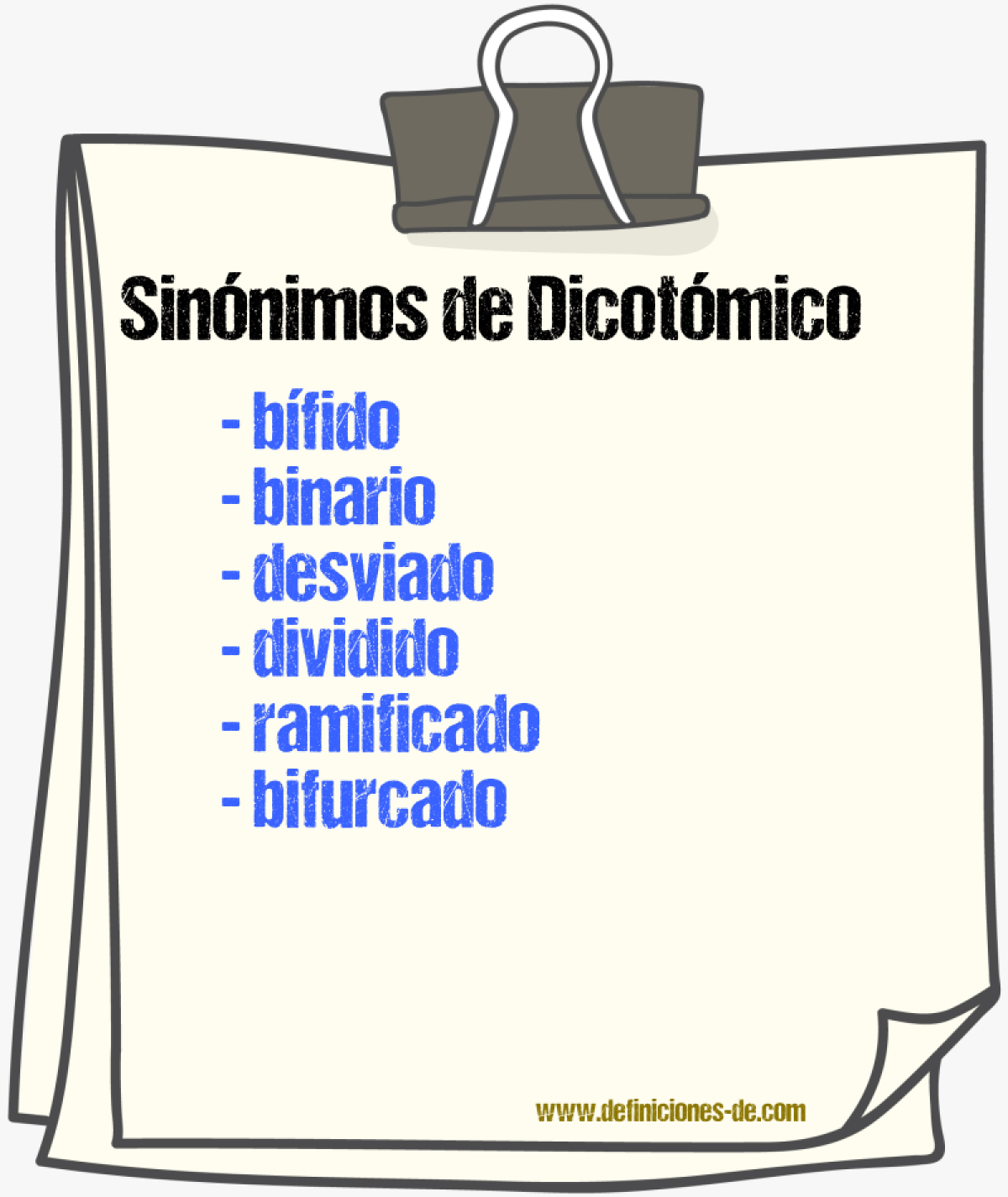 Sinnimos de dicotmico