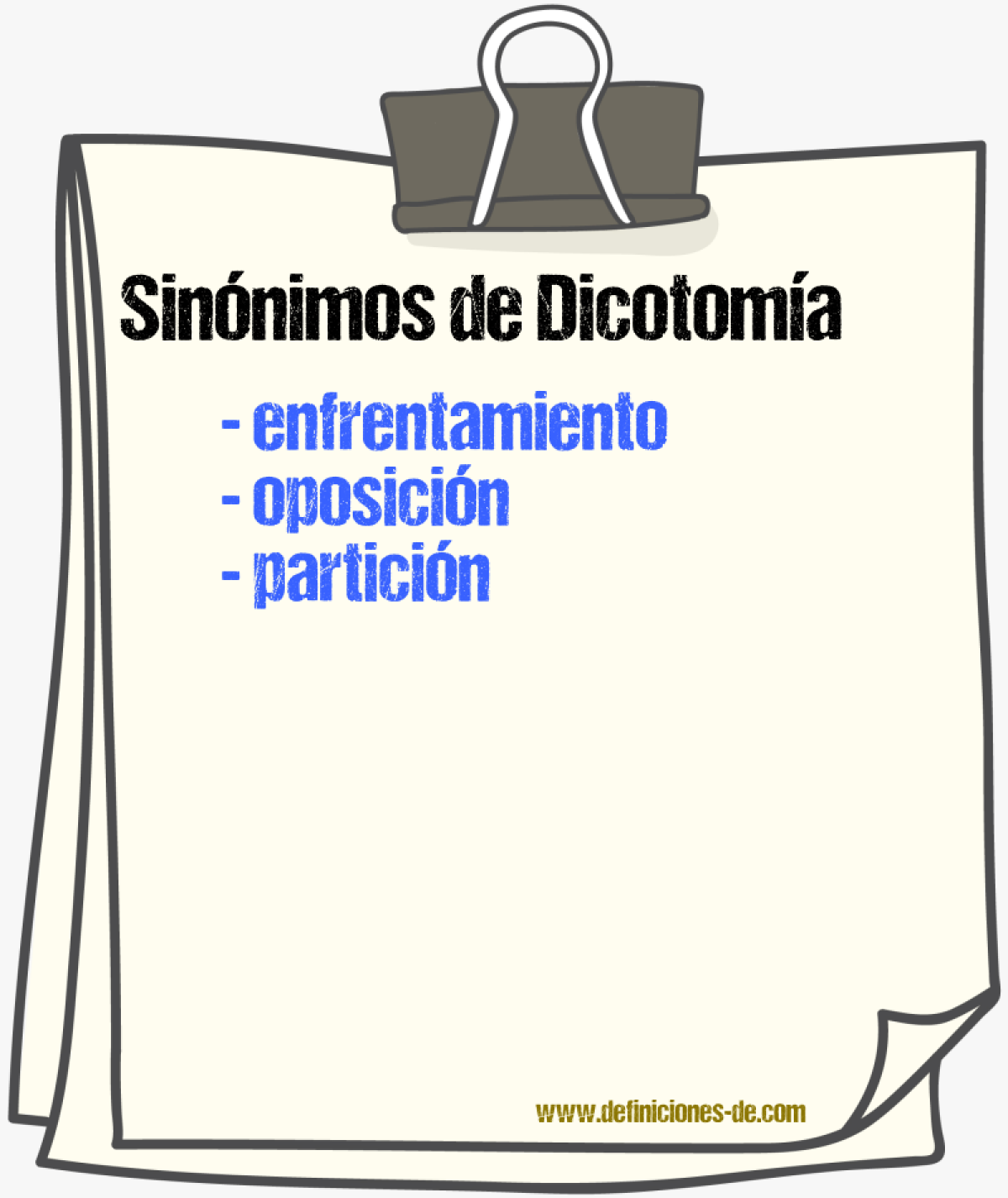 Sinnimos de dicotoma