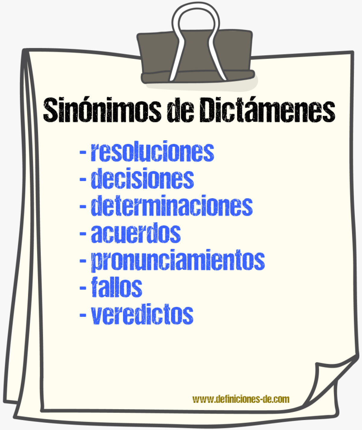 Sinónimos de dictámenes