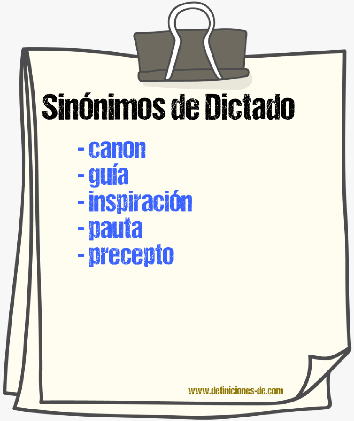 Sinnimos de dictado