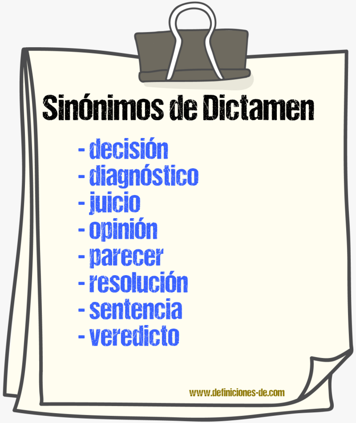 Sinnimos de dictamen