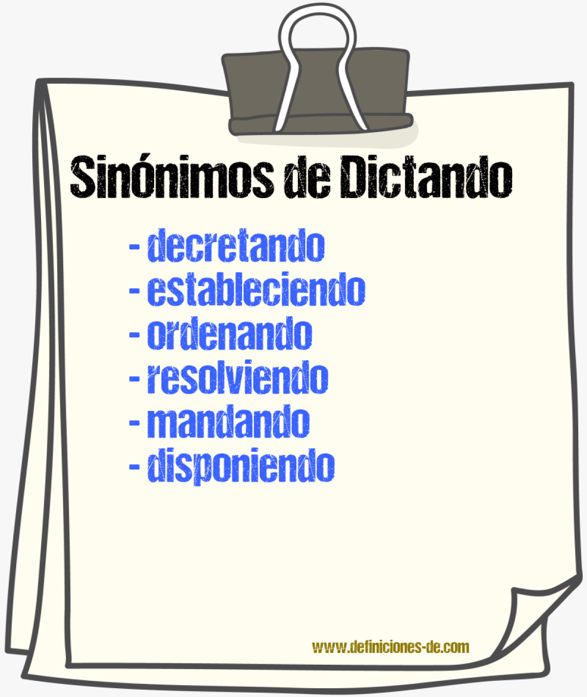 Sinónimos de dictando