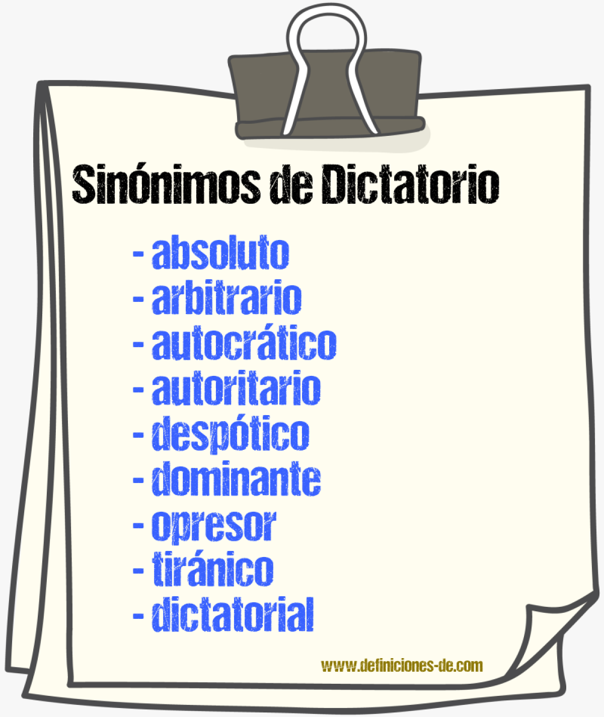 Sinnimos de dictatorio