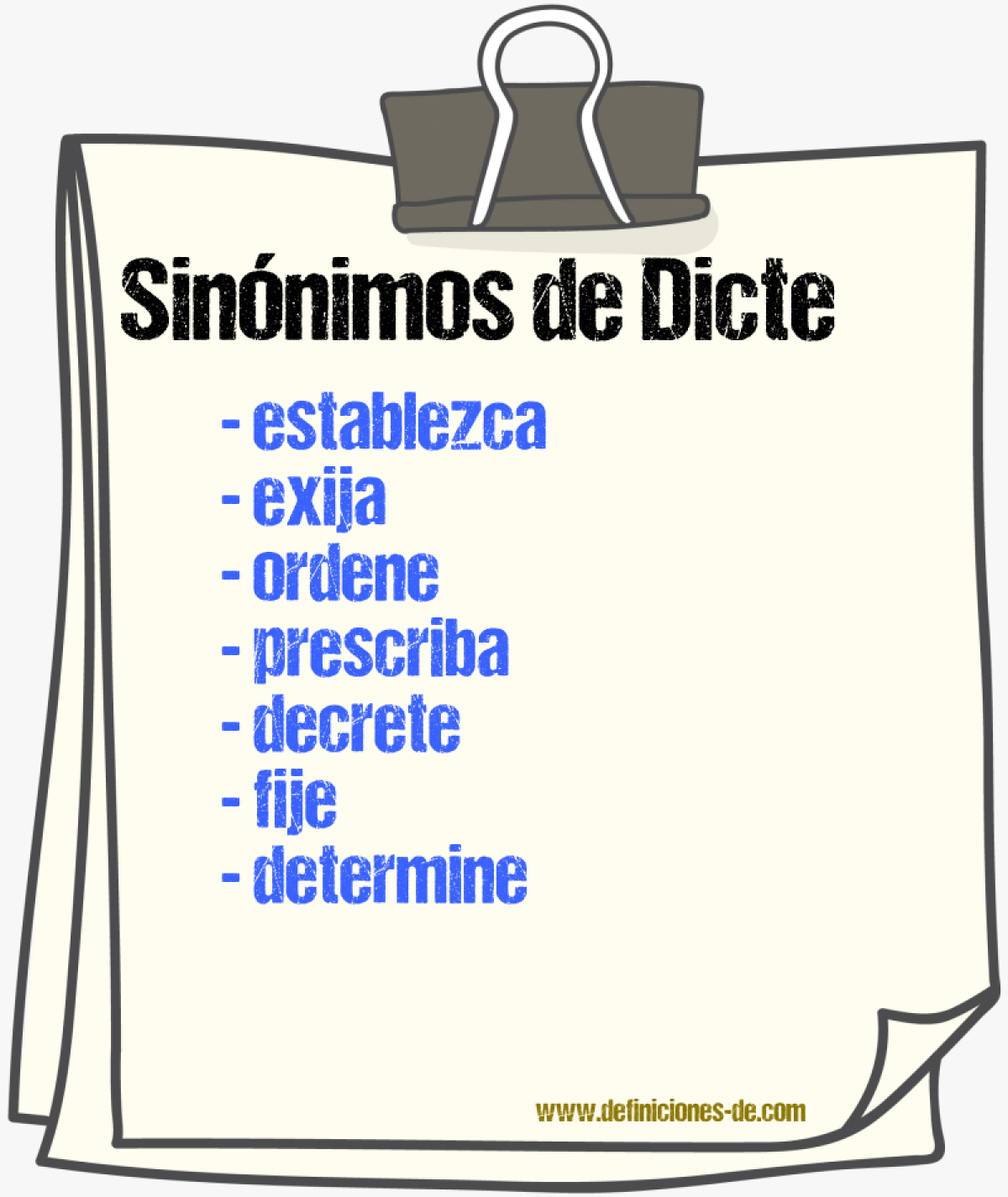 Sinónimos de dicte