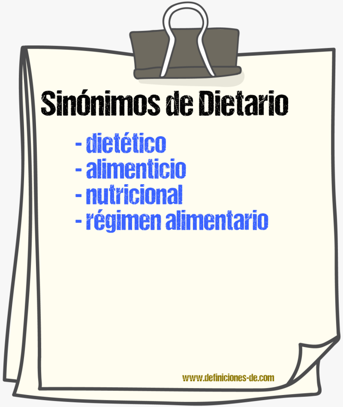 Sinónimos de dietario