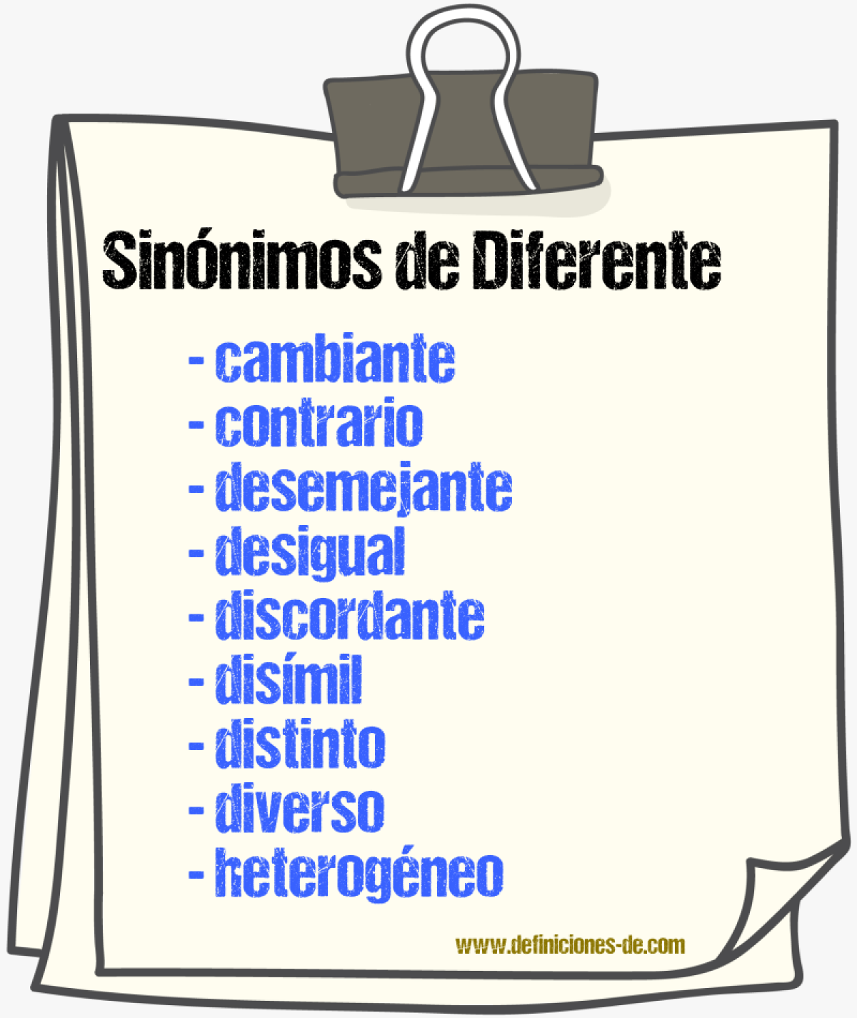 Sinnimos de diferente