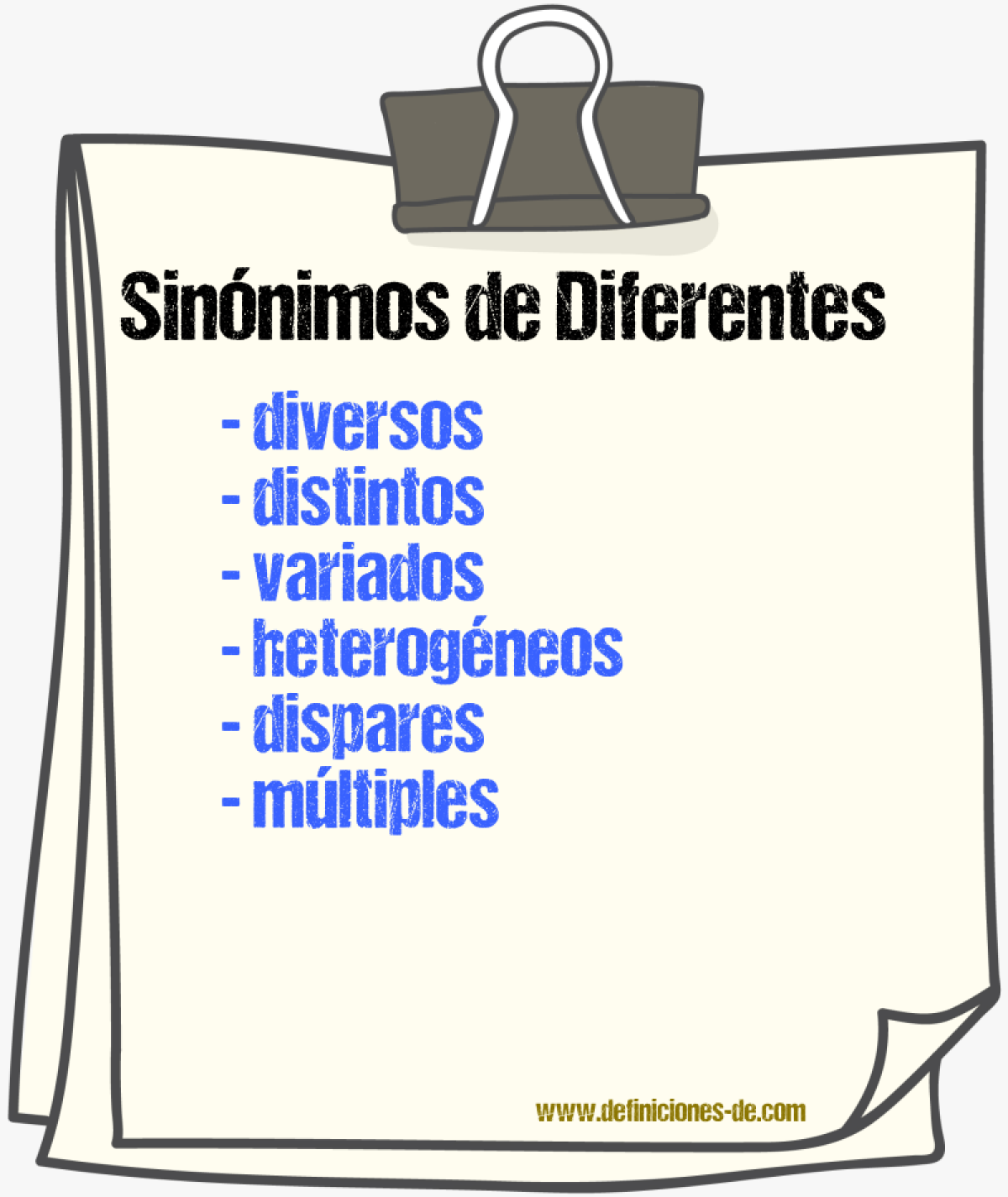 Sinónimos de diferentes