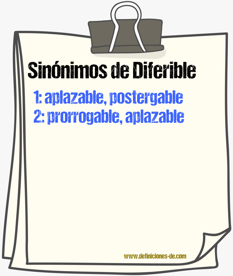 Sinónimos de diferible