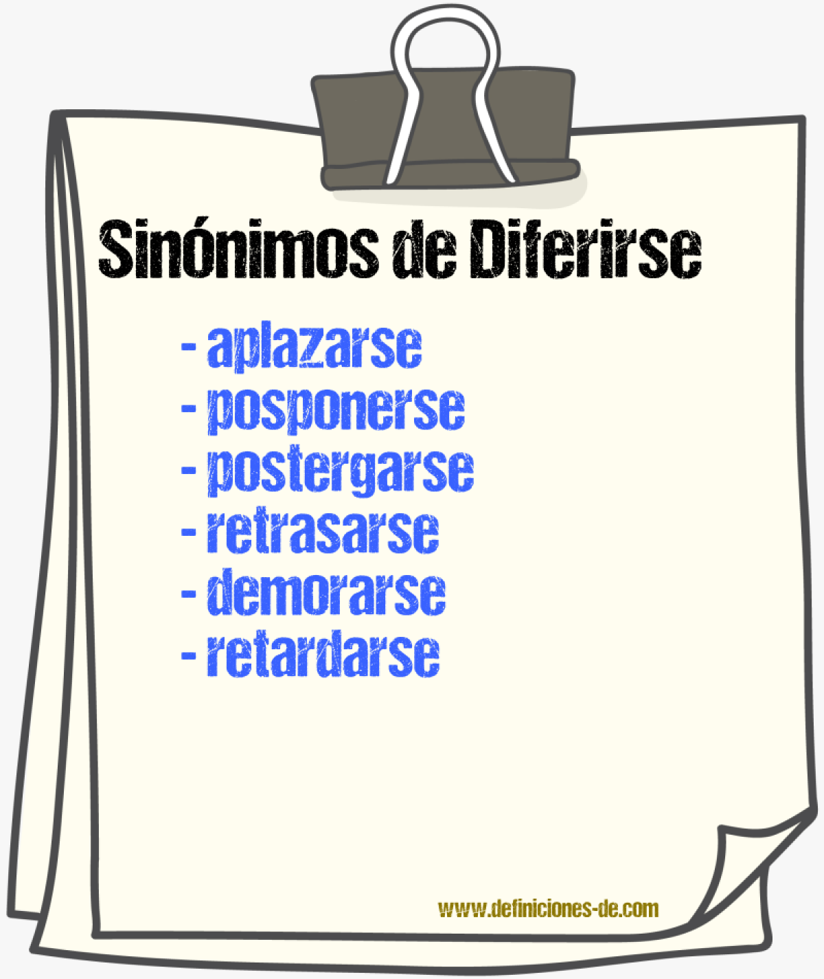 Sinónimos de diferirse