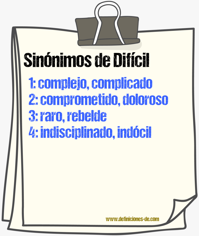 Sinnimos de difcil