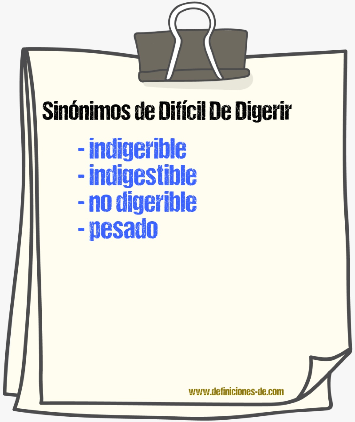 Sinónimos de difícil de digerir
