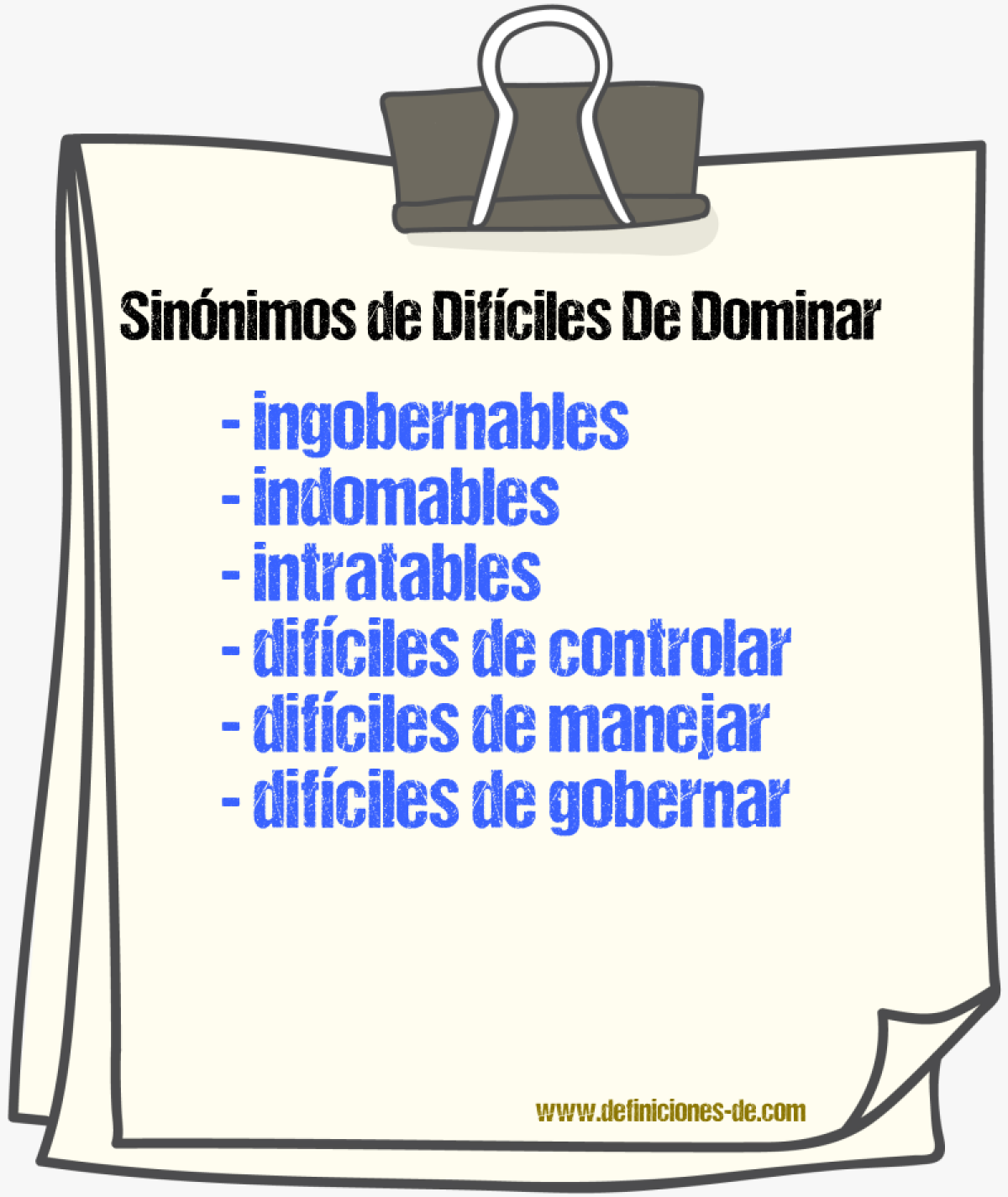 Sinónimos de difíciles de dominar