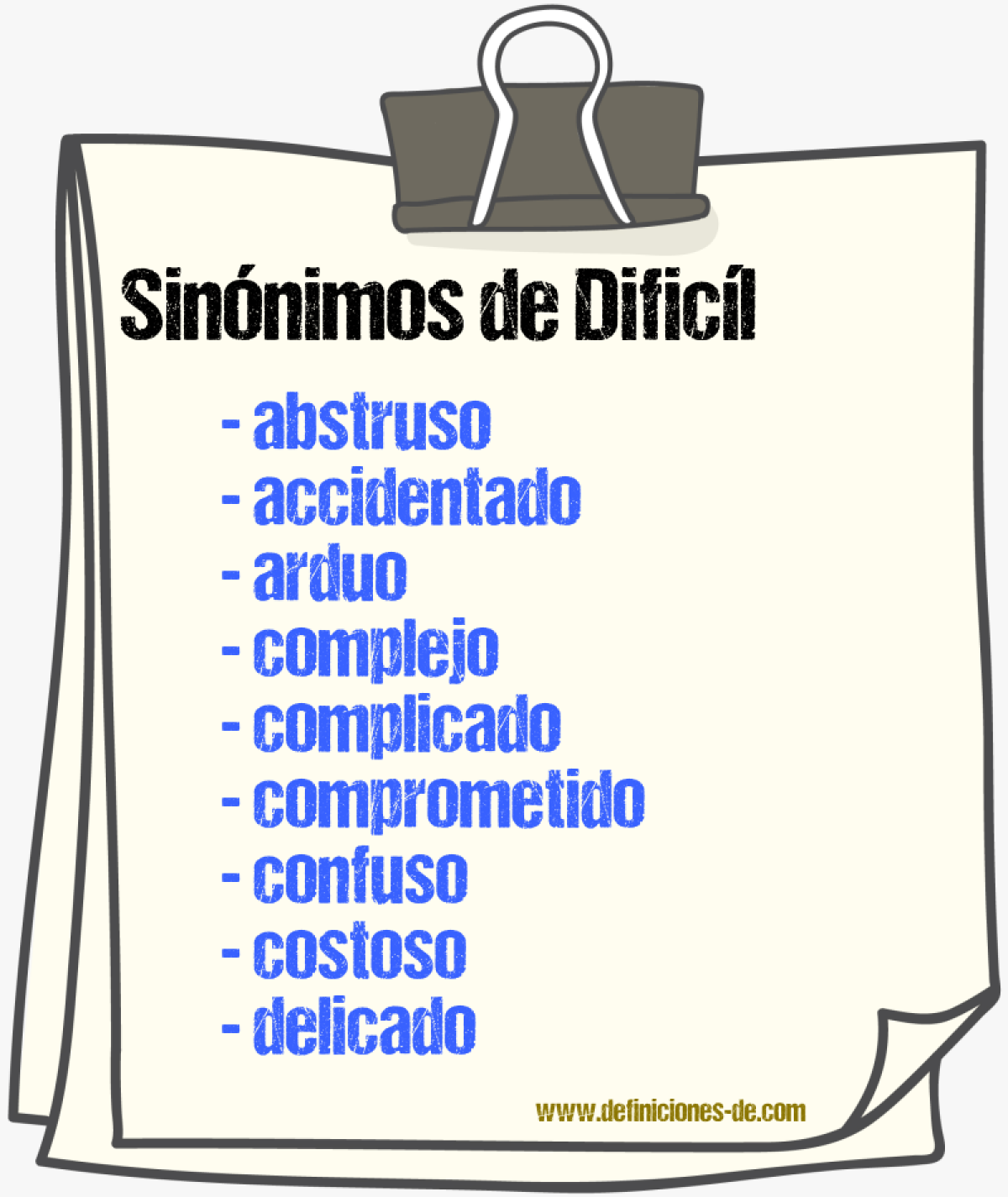 Sinnimos de dificl