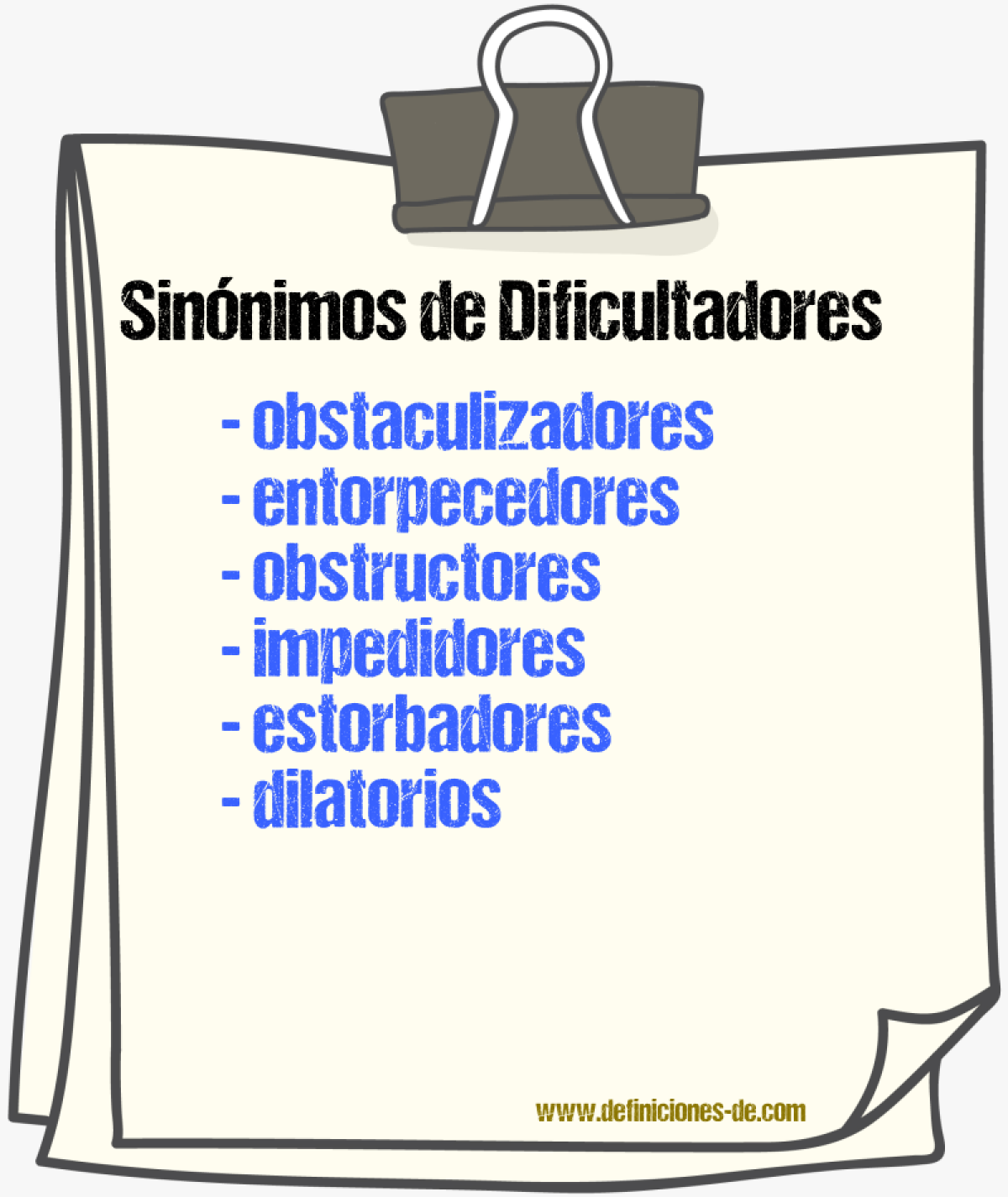 Sinónimos de dificultadores