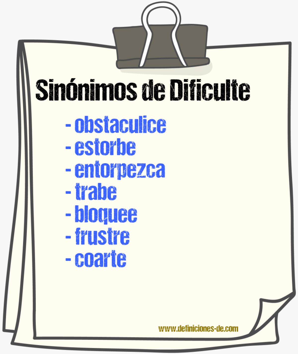 Sinónimos de dificulte