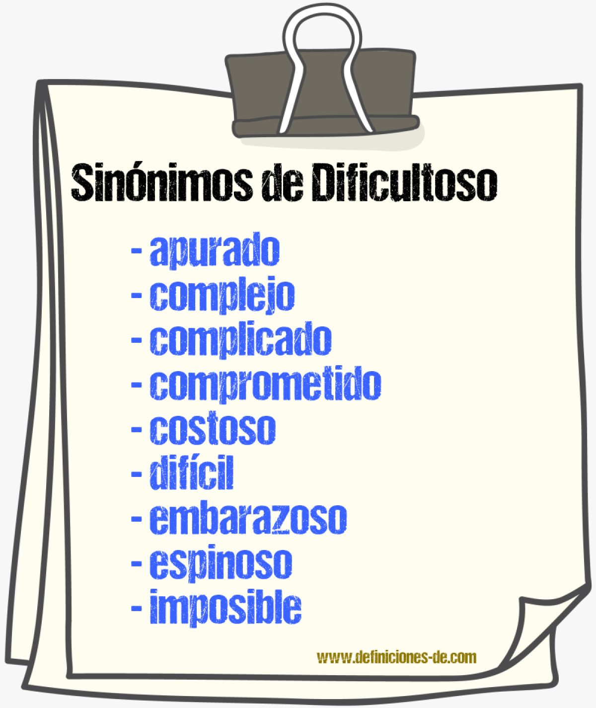 Sinnimos de dificultoso