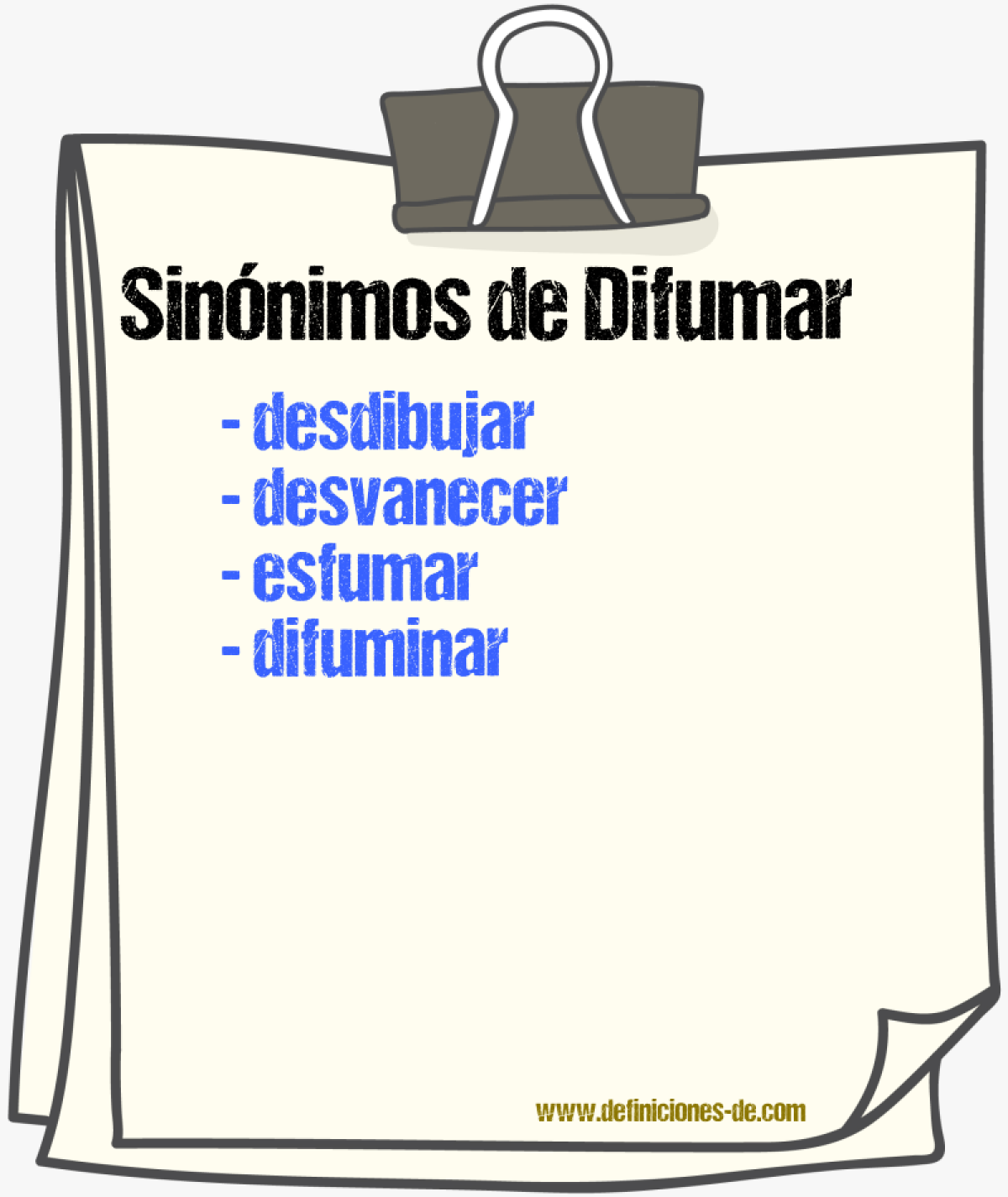 Sinnimos de difumar