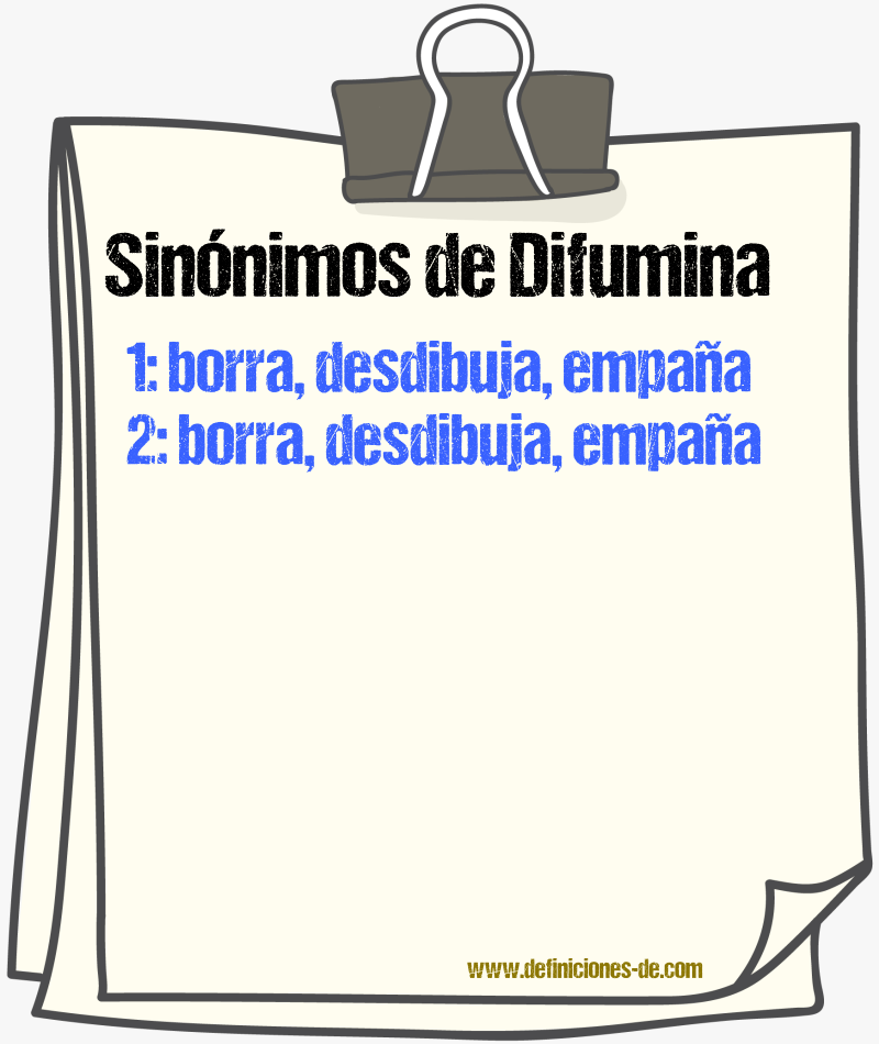 Sinónimos de difumina