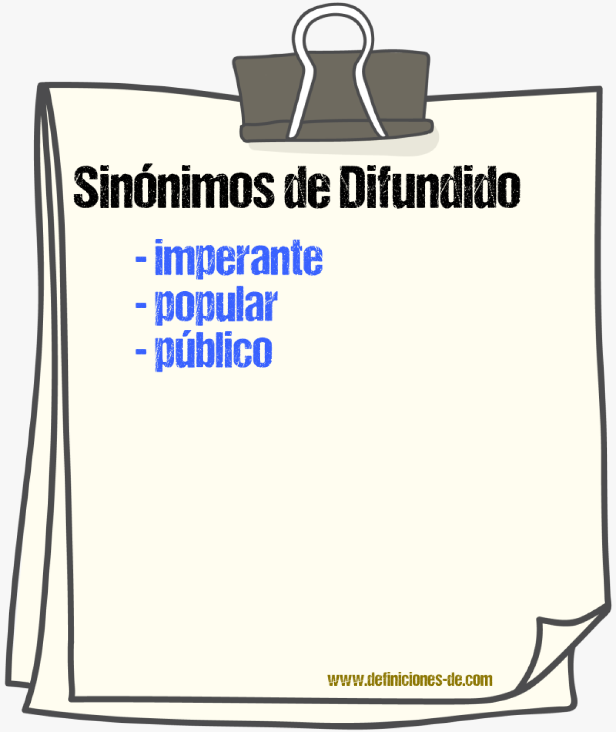 Sinnimos de difundido