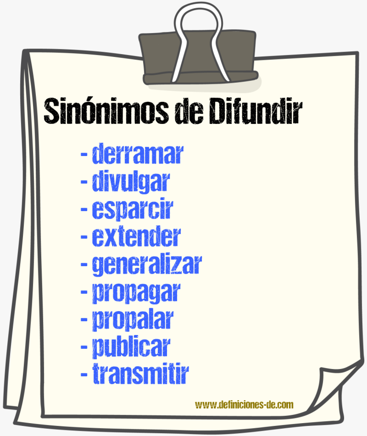 Sinnimos de difundir