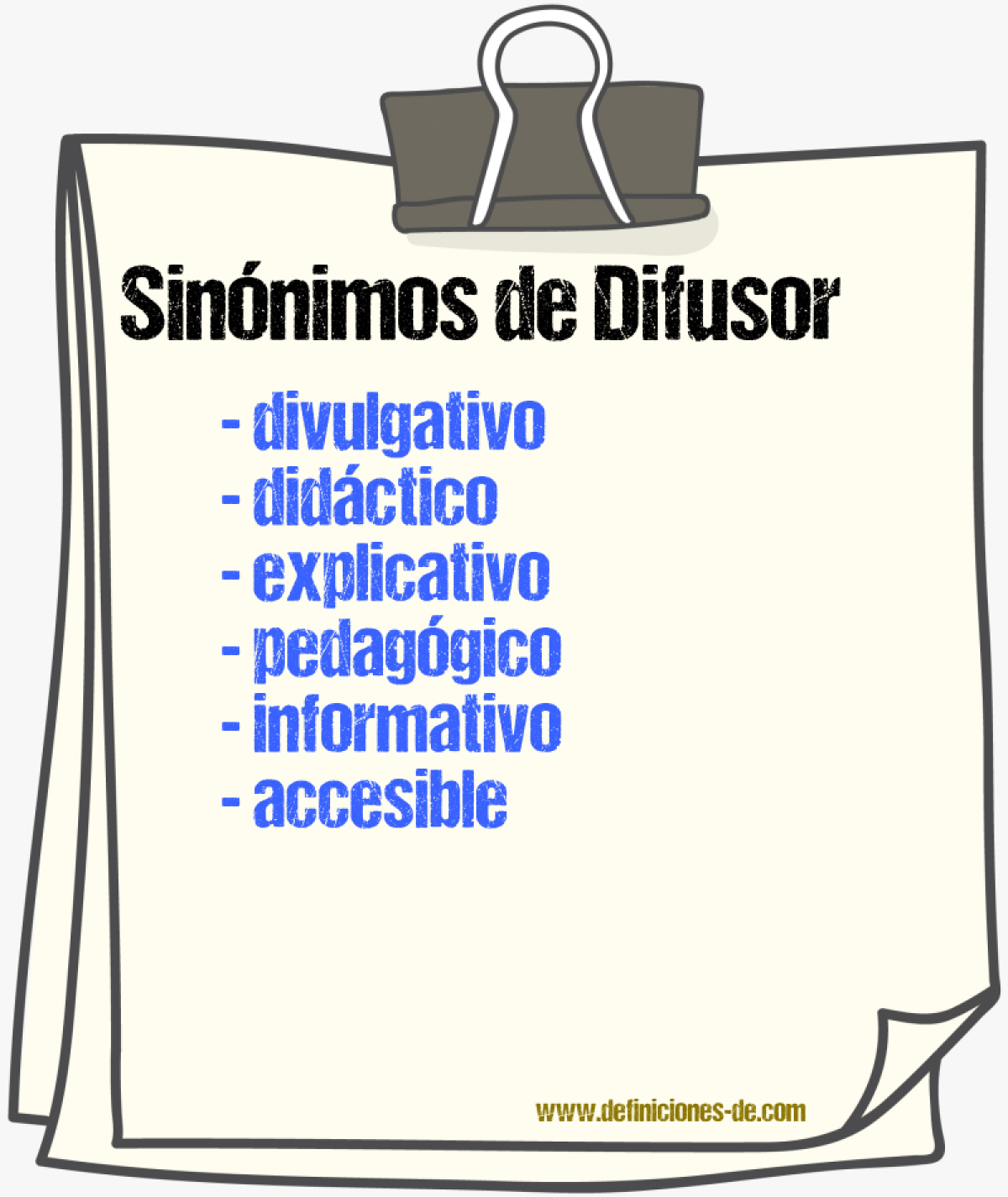 Sinónimos de difusor