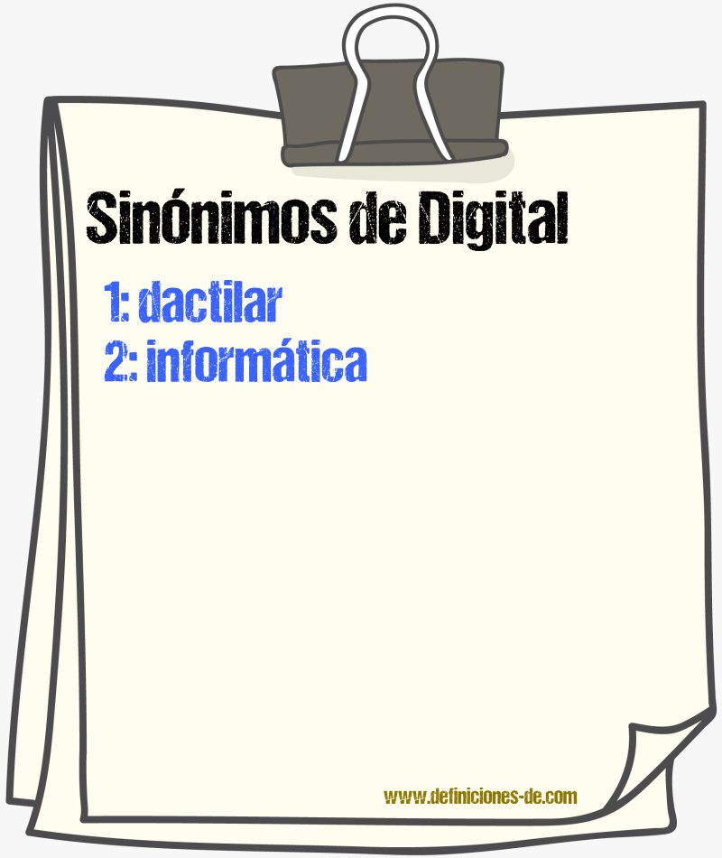 Sinnimos de digital