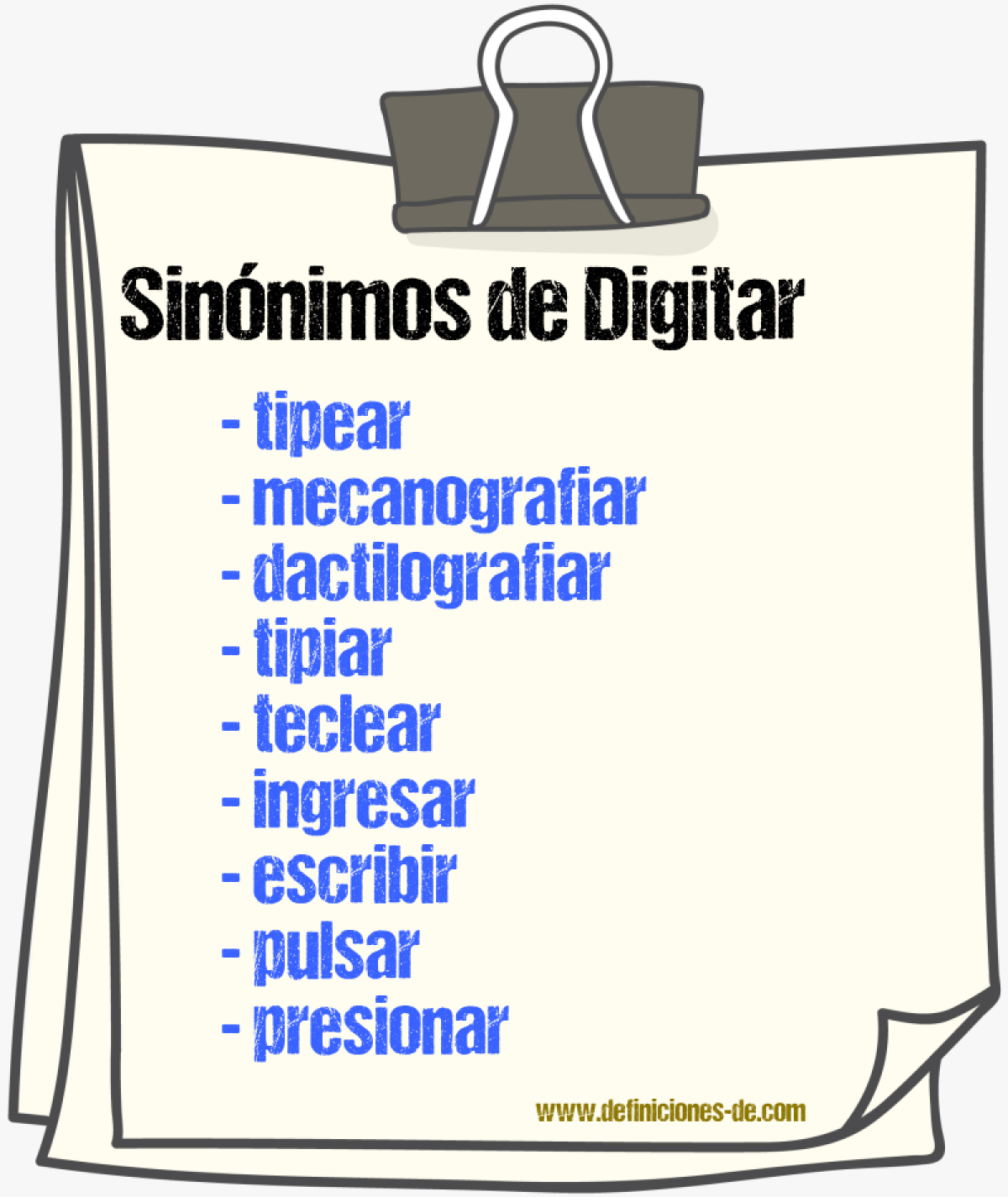 Sinnimos de digitar