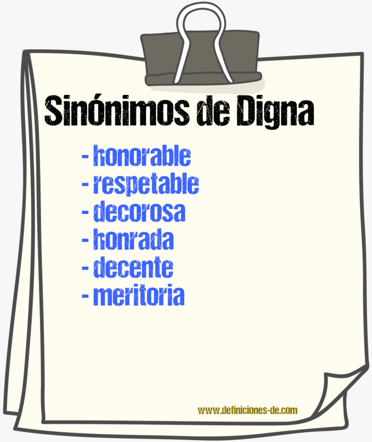 Sinónimos de digna