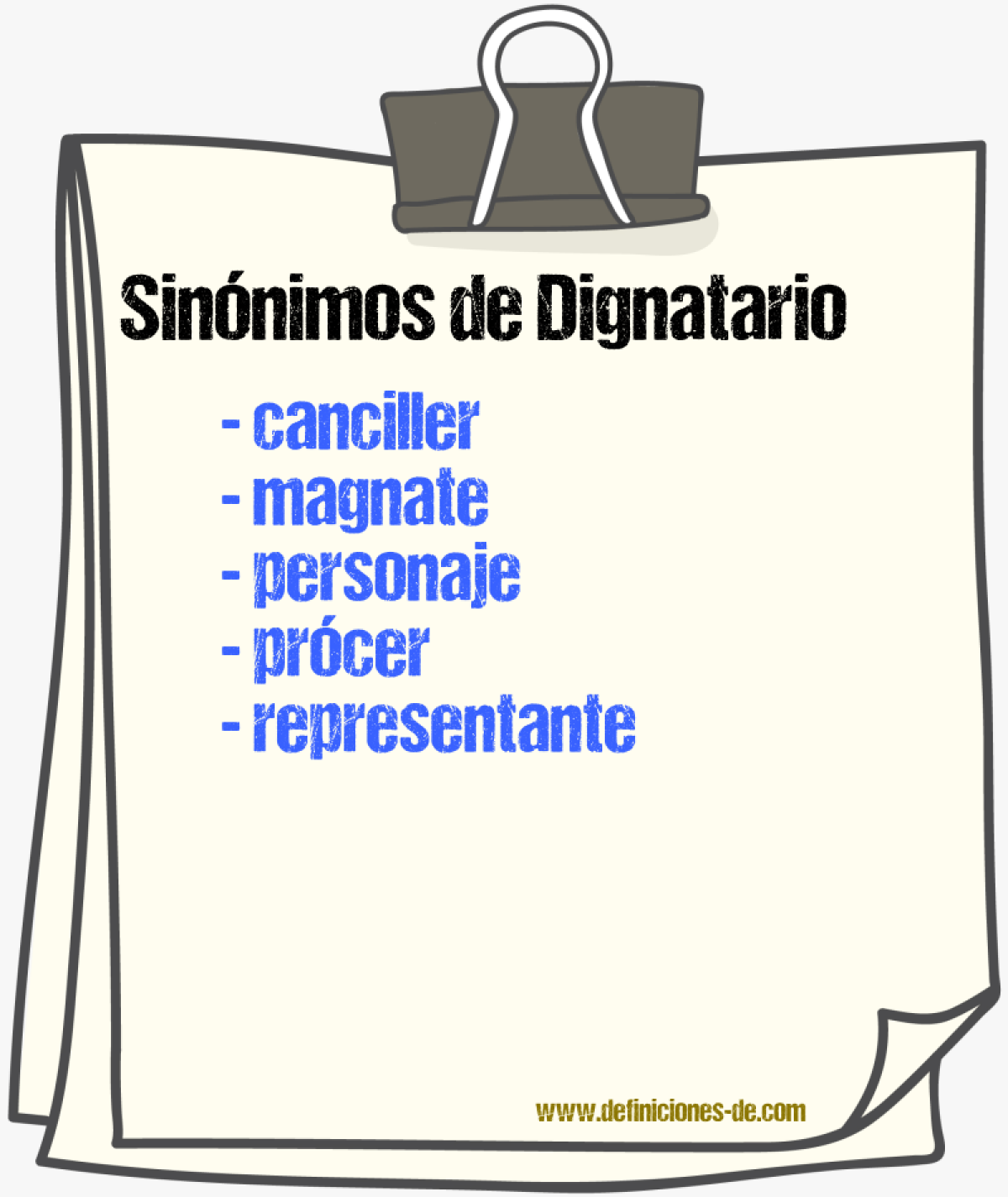 Sinnimos de dignatario