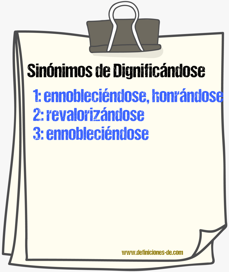 Sinónimos de dignificándose