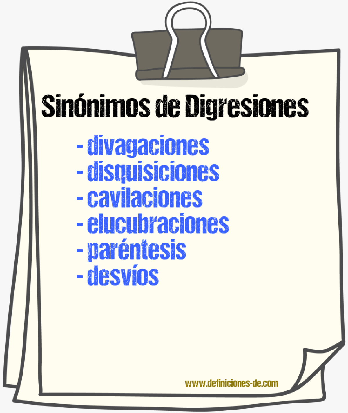 Sinónimos de digresiones