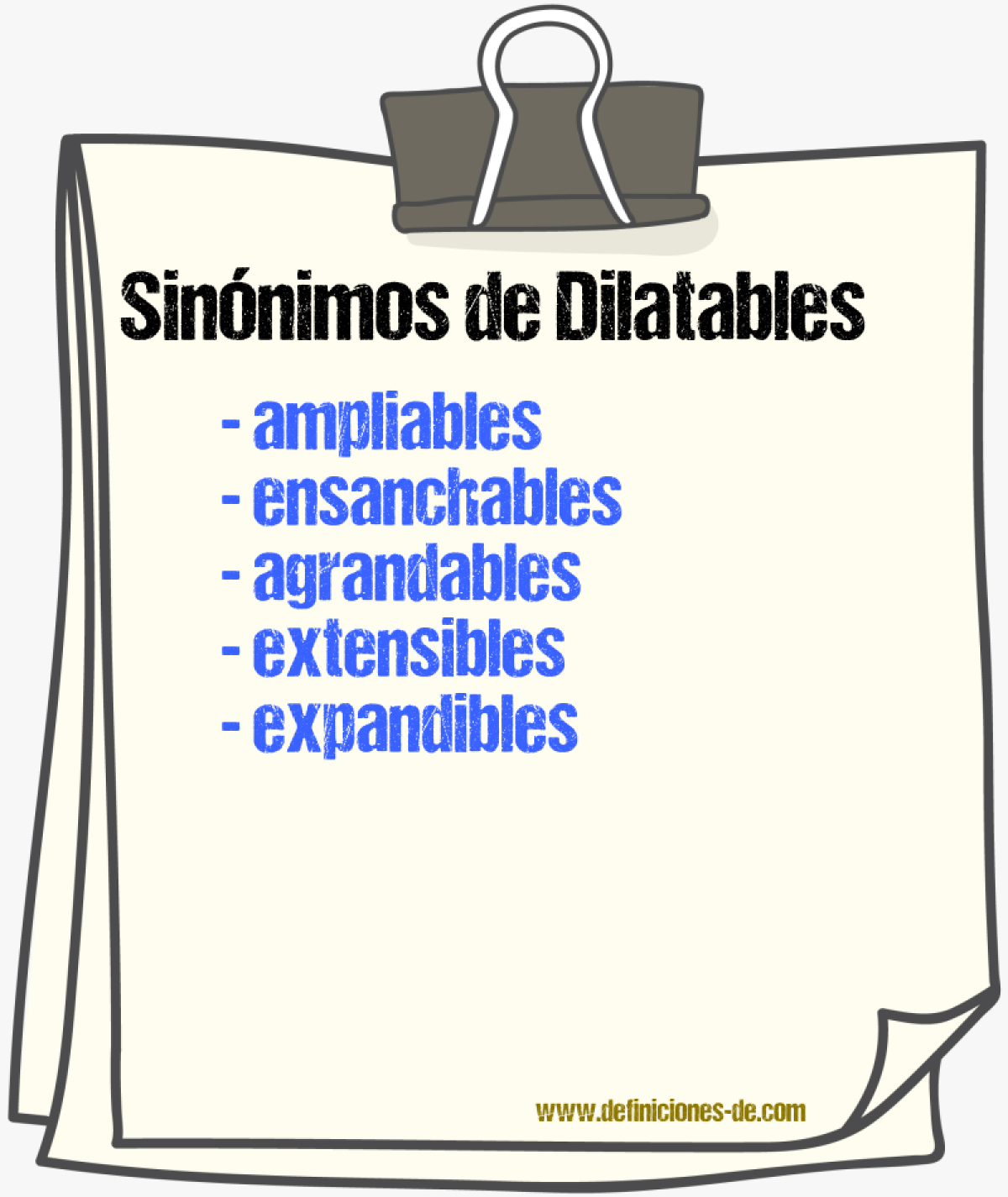Sinónimos de dilatables