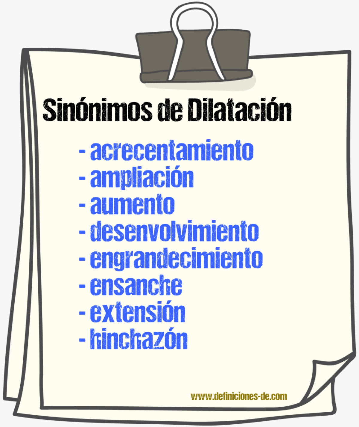 Sinnimos de dilatacin