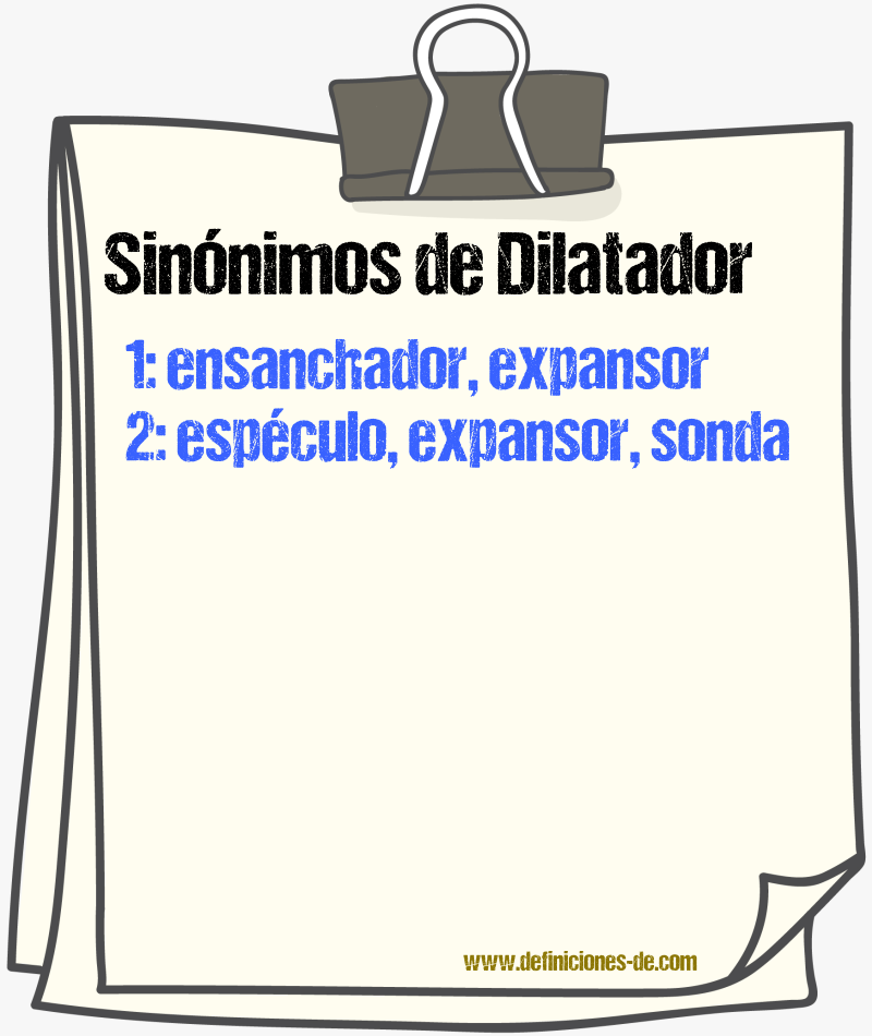 Sinónimos de dilatador