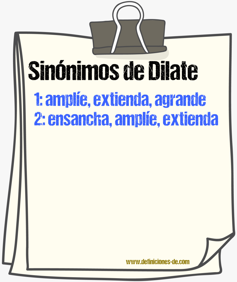 Sinónimos de dilate