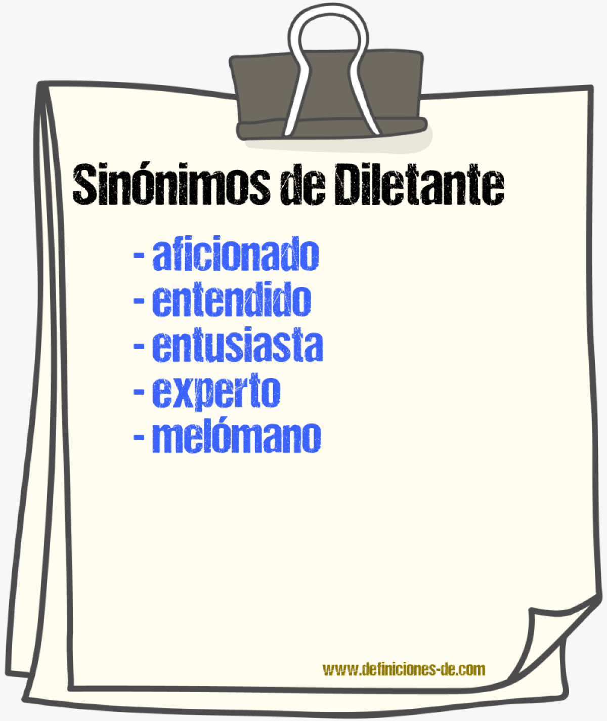 Sinnimos de diletante