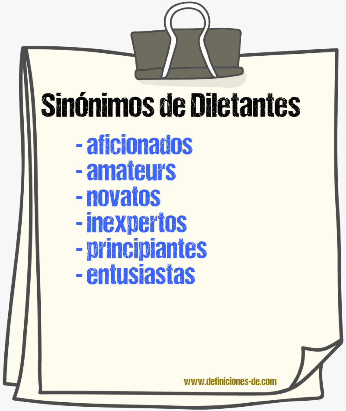Sinónimos de diletantes