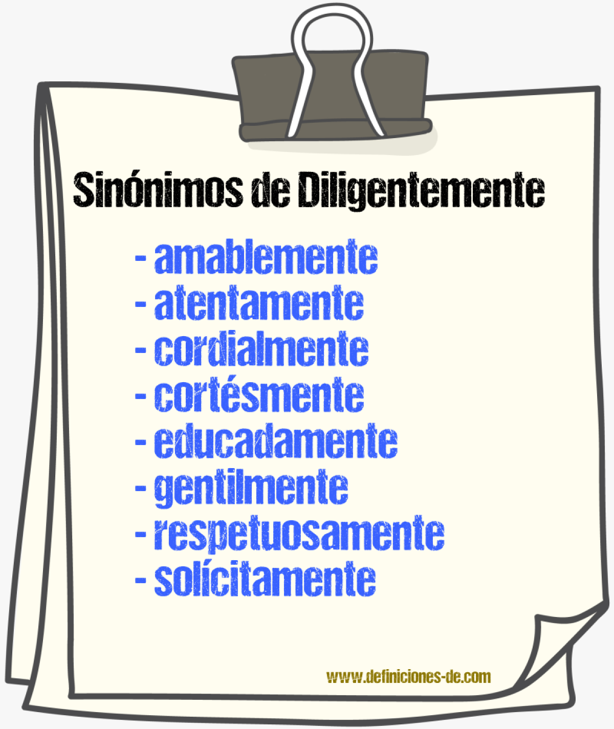 Sinnimos de diligentemente