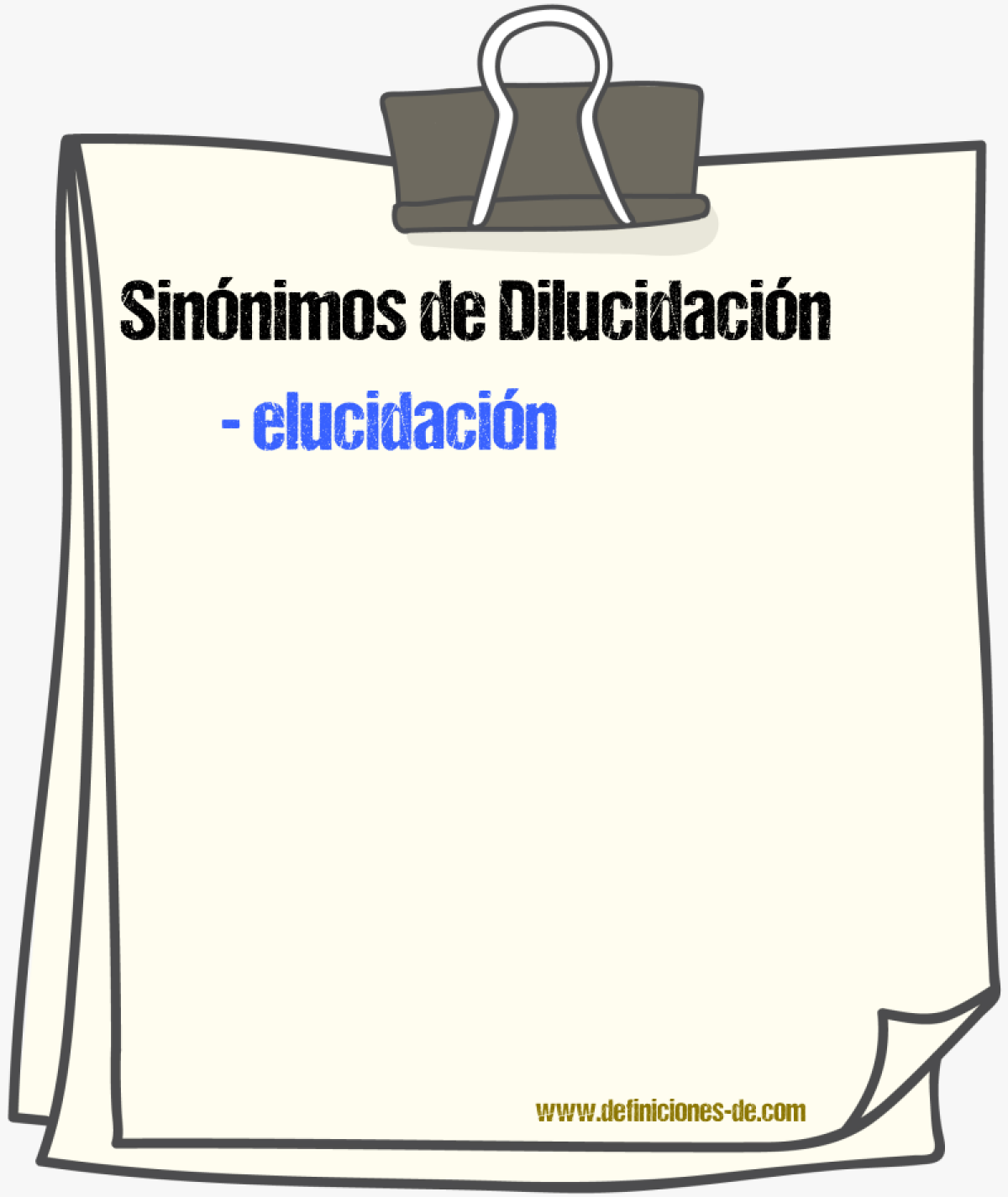 Sinnimos de dilucidacin