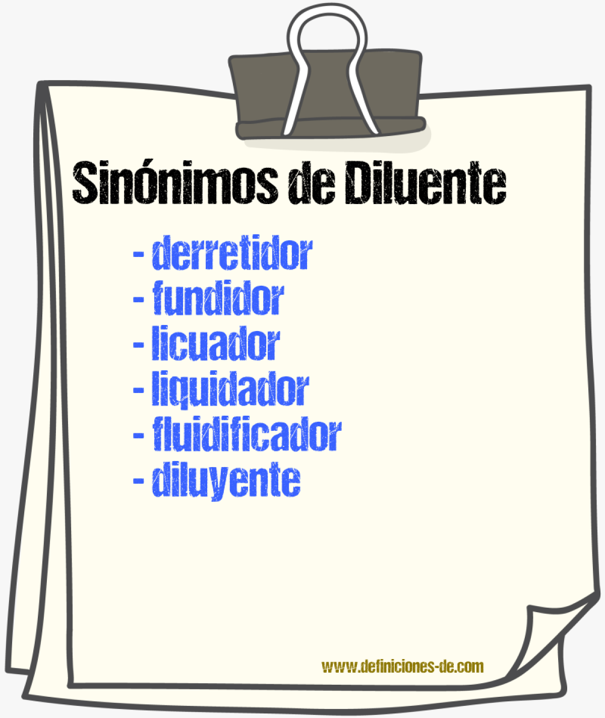 Sinnimos de diluente