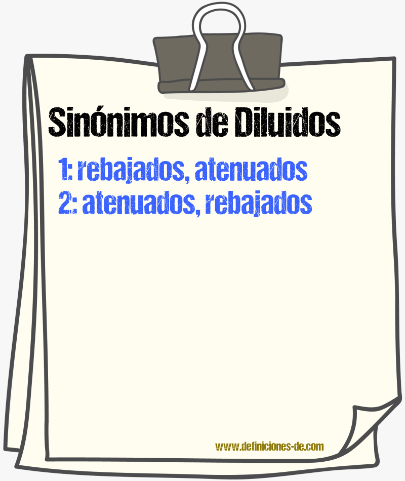 Sinónimos de diluidos