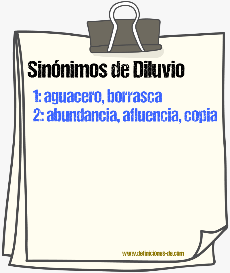 Sinnimos de diluvio